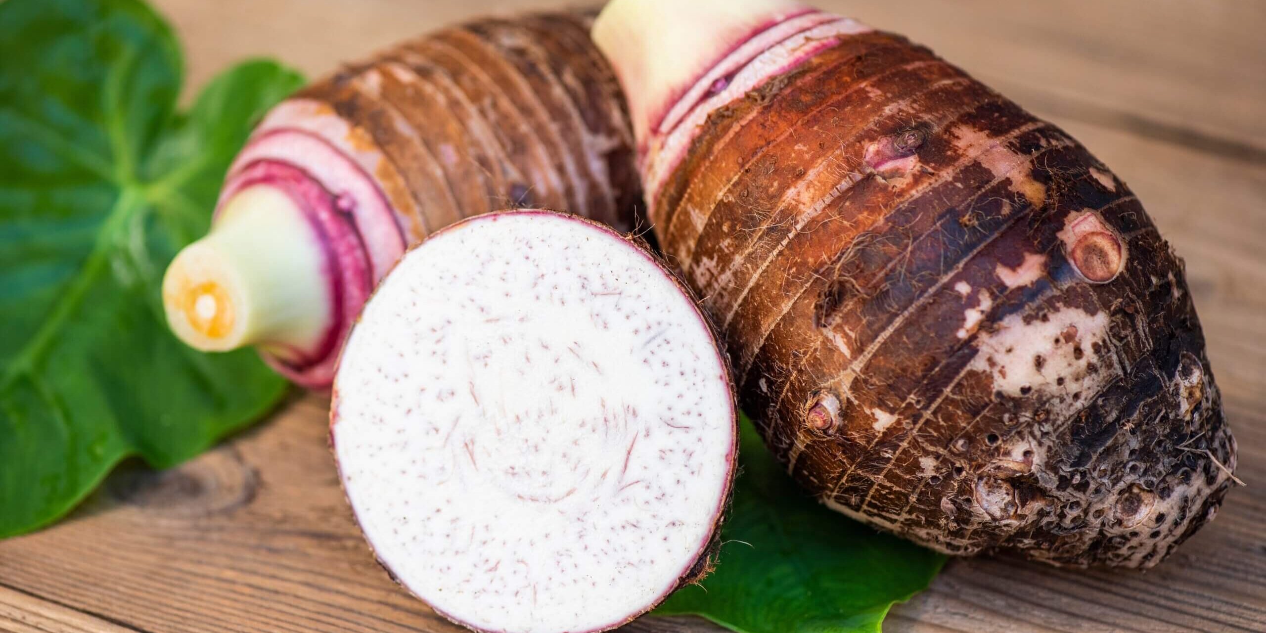 sliced-fresh-taro-root